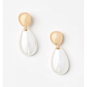 NWT  LOFT   Mixed Metals Teardrop Earrings Silver & Gold